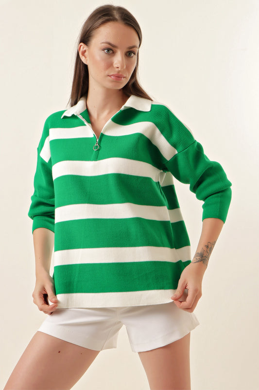 Striped Green Sweater