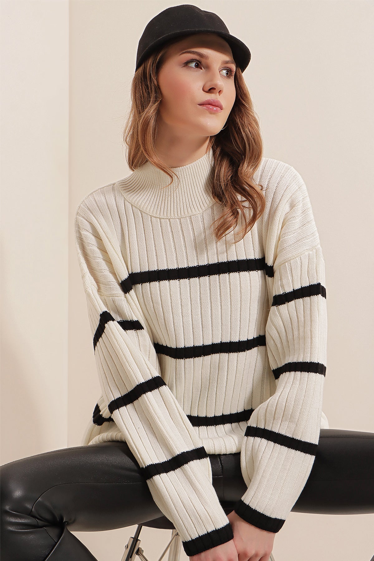 Striped White Sweater