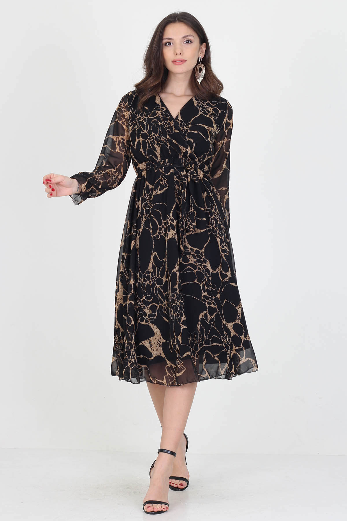 Midi Length Chiffon Dress – Chinelles Collection