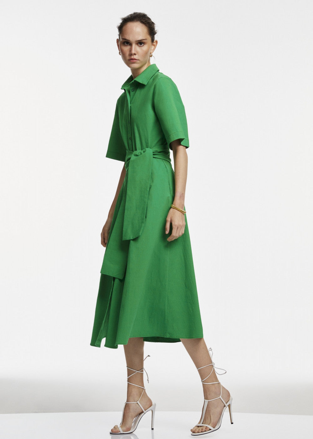 Green Midi Shirt Dress