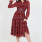 Patterned Chiffon Dress With Belt